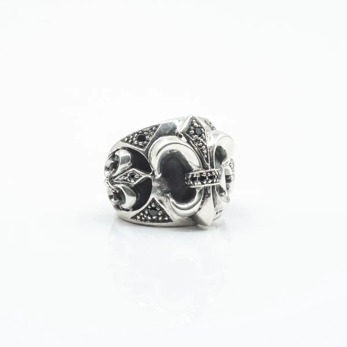 Inel crin imperial zirconiu negru Argint