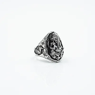 Inel oval Ganesha Argint - 2