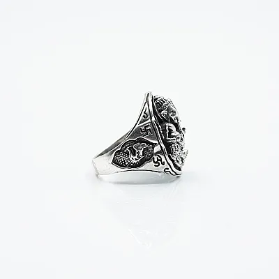 Inel oval Ganesha Argint - 3