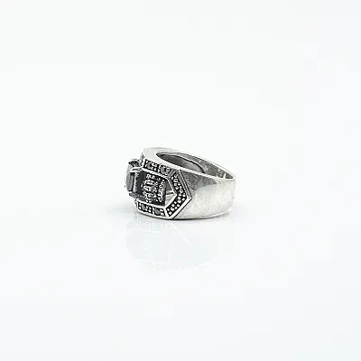 Inel coroane zirconiu negru Argint - 5