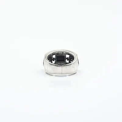 Inel coroane zirconiu negru Argint - 4