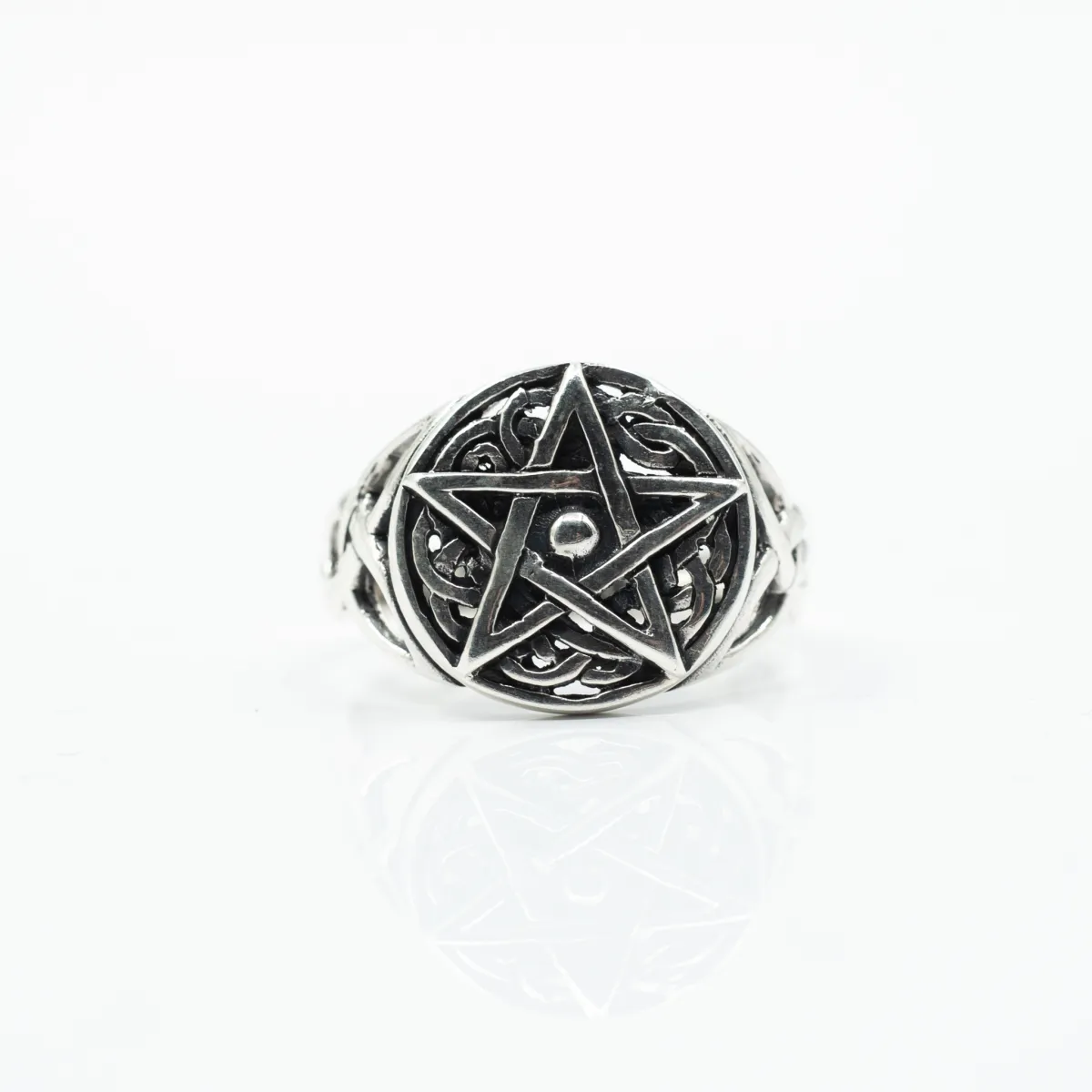 Inel pentagrama model Argint