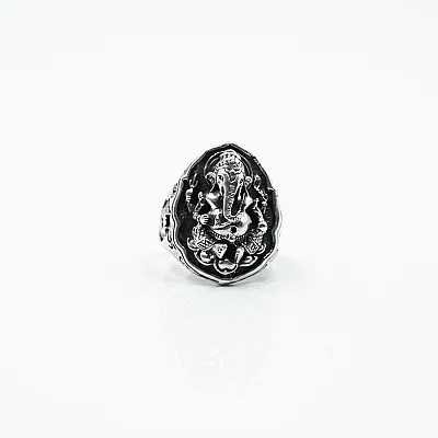 Inel oval Ganesha Argint - 1