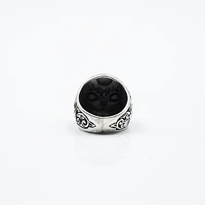 Inel oval simbol Caduceu Argint - 4
