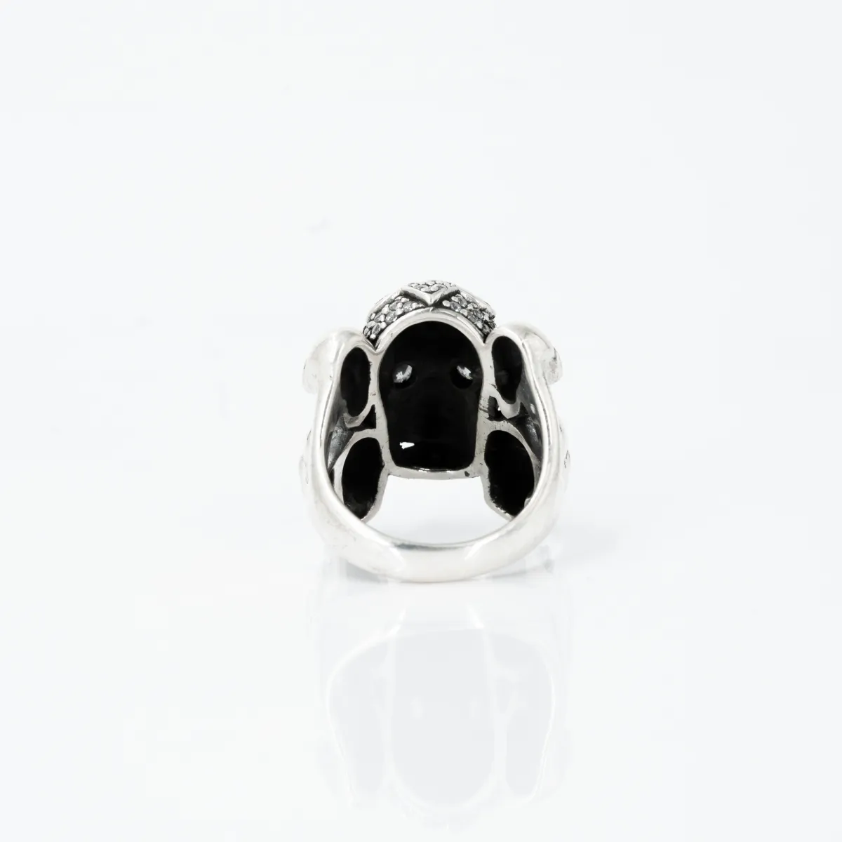 Inel cranii familie mare cz.transparent Argint