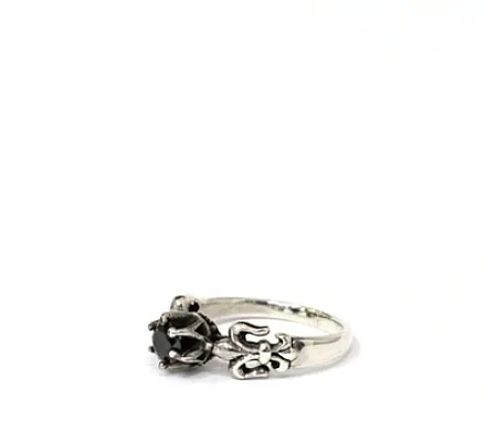 Inel slim crin black Argint - 4