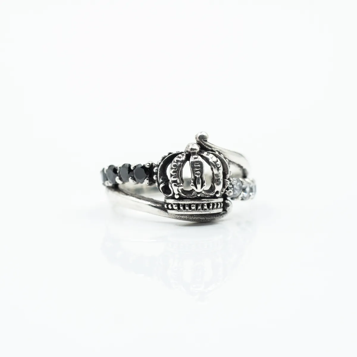 Inel slim coronita cubic zirconia Argint