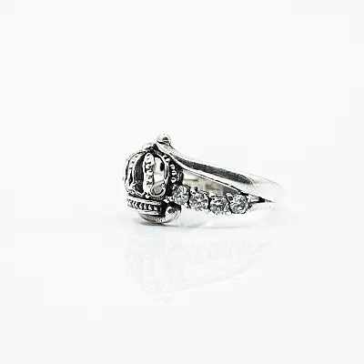 Inel slim coronita cubic zirconia Argint - 4