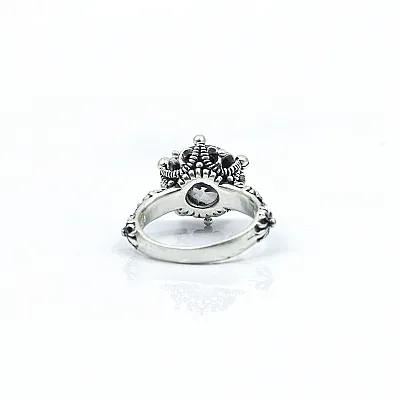 Inel solitaire coroana c.z transparent Argint - 4