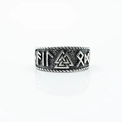 Inel viking valknut slim Argint - 1