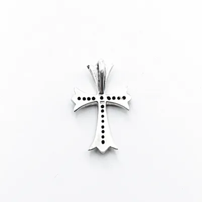 Pandantiv cruce c.z. negre Argint - 3