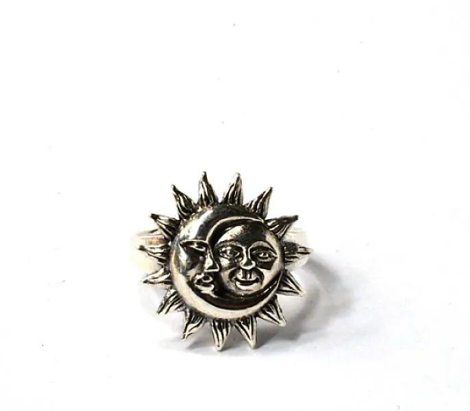 Inel soarele si luna Argint