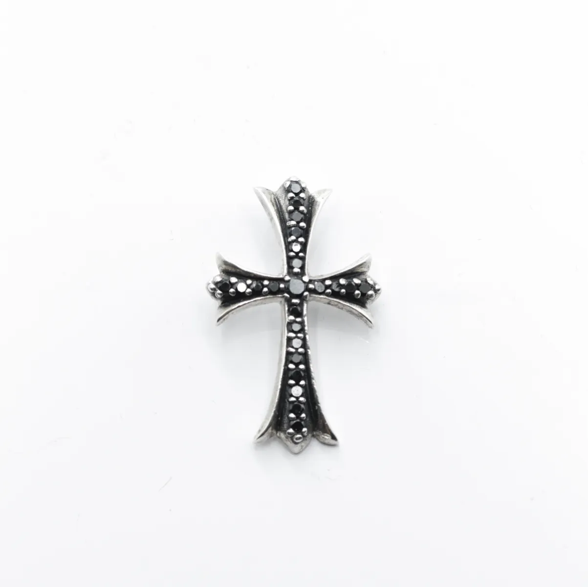 Pandantiv cruce c.z. negre Argint