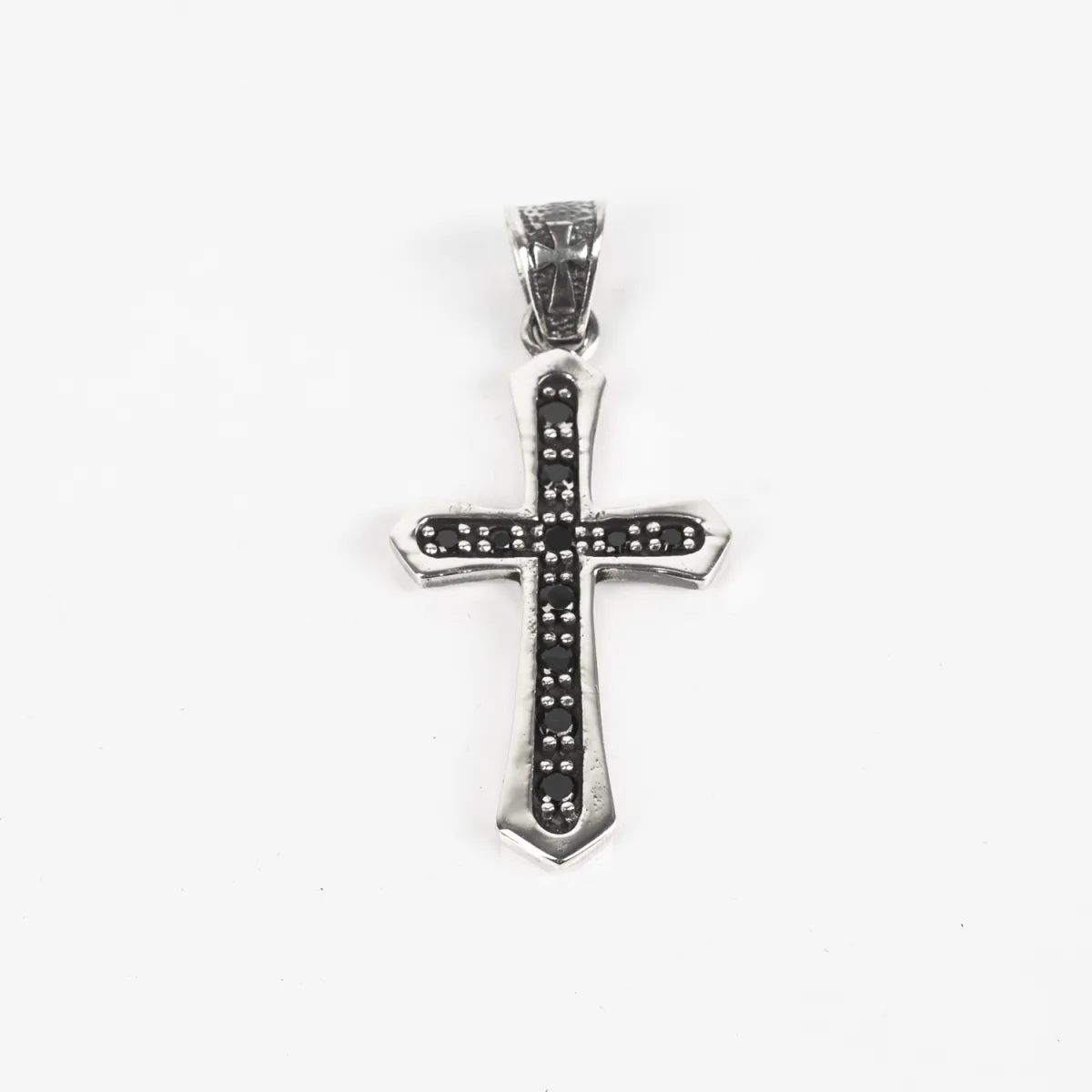 Pandantiv cruciulita zirconii Argint