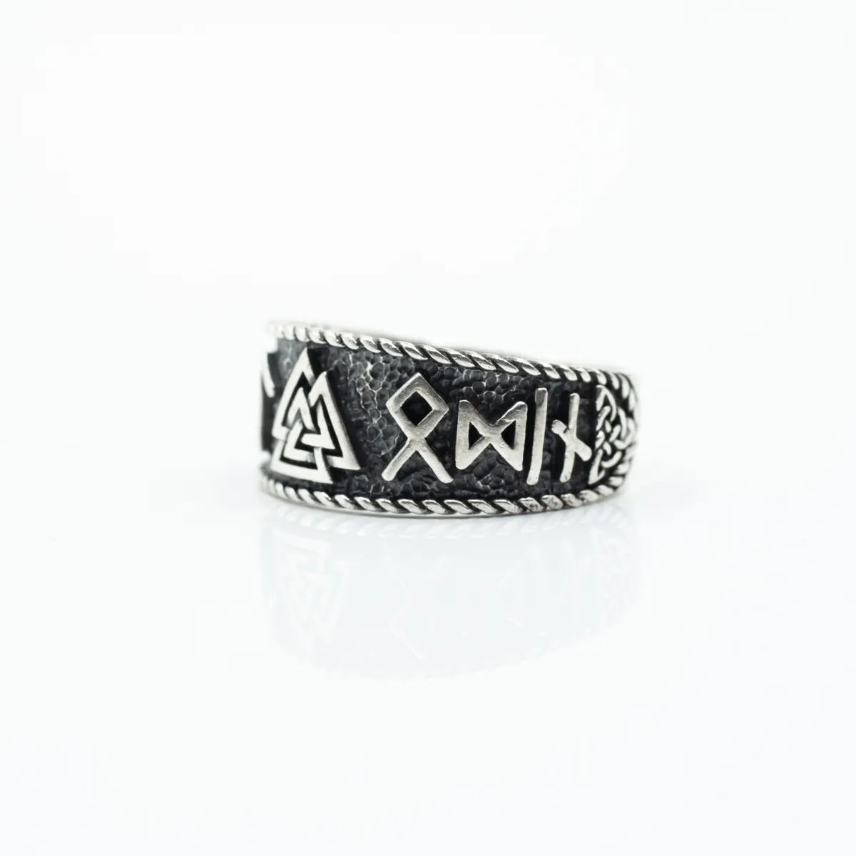 Inel viking valknut slim Argint
