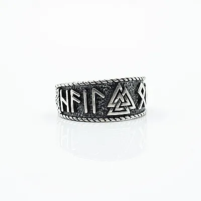 Inel viking valknut slim Argint - 2