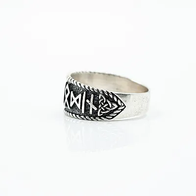 Inel viking valknut slim Argint - 5