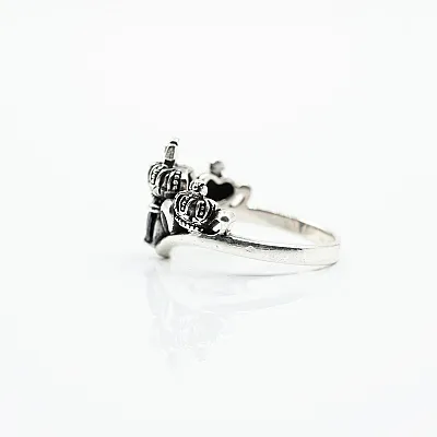 Inel trei coronite cubic zirconia Argint - 4