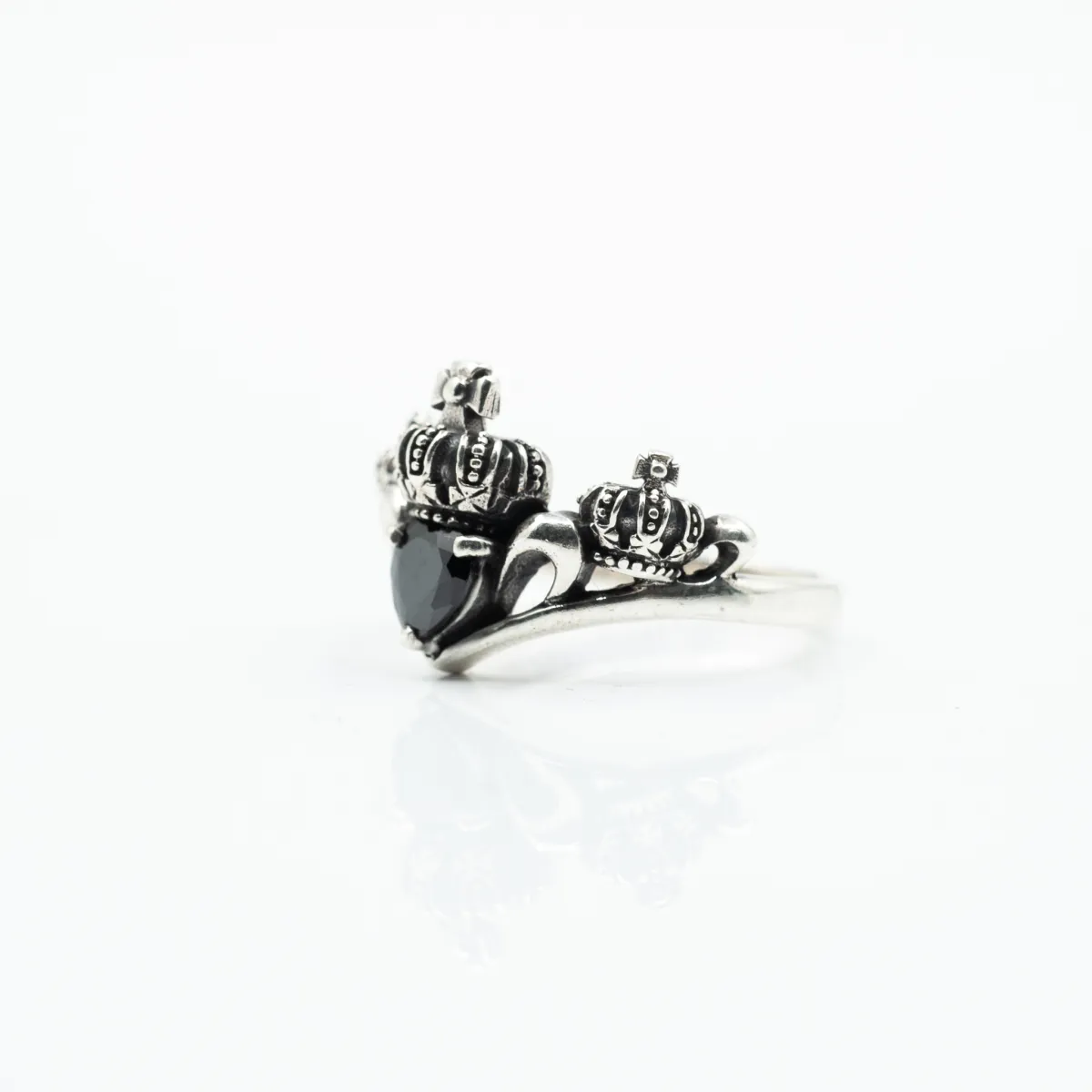 Inel trei coronite cubic zirconia Argint
