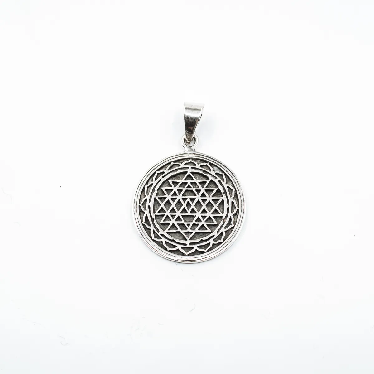 Pandantiv Sri Yantra rotund Argint