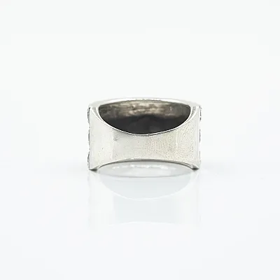 Inel lat cubic zirconia transparent Argint - 4