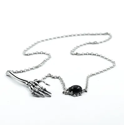 Colier mana schelet onix Argint - 2