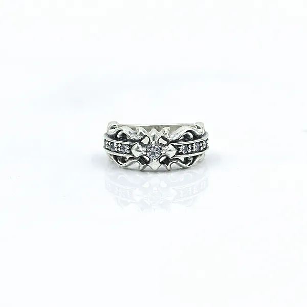 Inel slim cruce c.z.transparent Argint