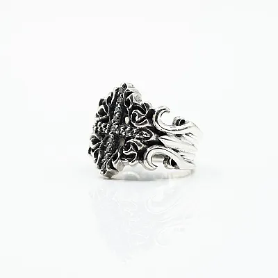 Inel cruce gotica cubic zirconia Argint - 6