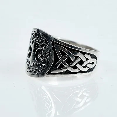 Inel Yggdrasil Triquetra l Argint - 2