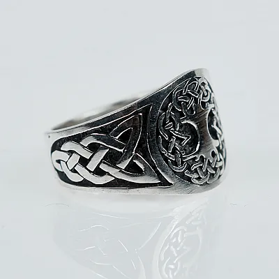 Inel Yggdrasil Triquetra l Argint - 4