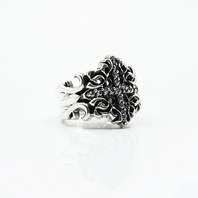 Inel cruce gotica cubic zirconia Argint - 2