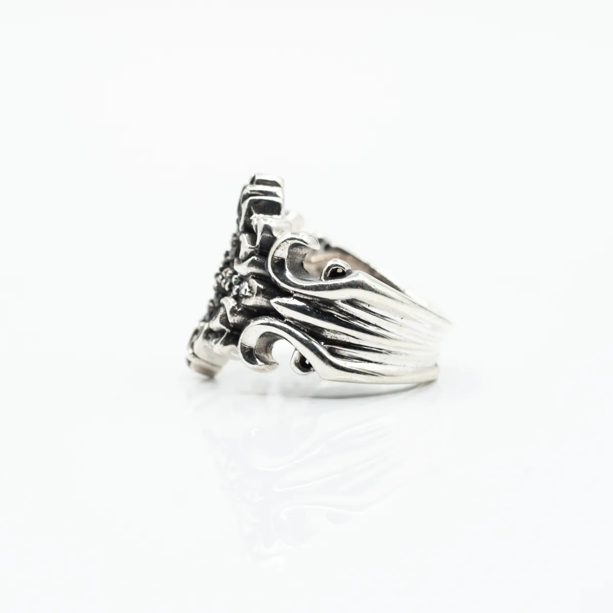 Inel cruce gotica cubic zirconia Argint