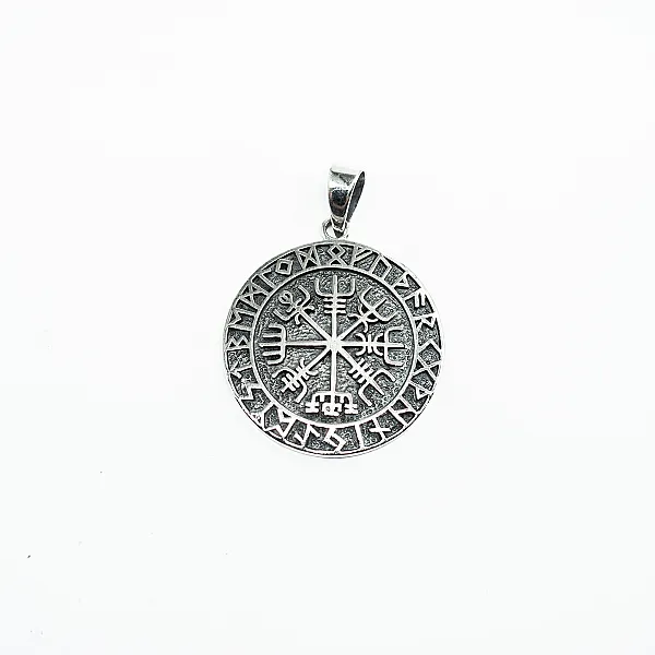 Pandantiv rotund Vegvisir Argint