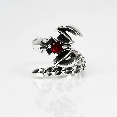 Inel scorpion zirconiu rosu Argint - 1