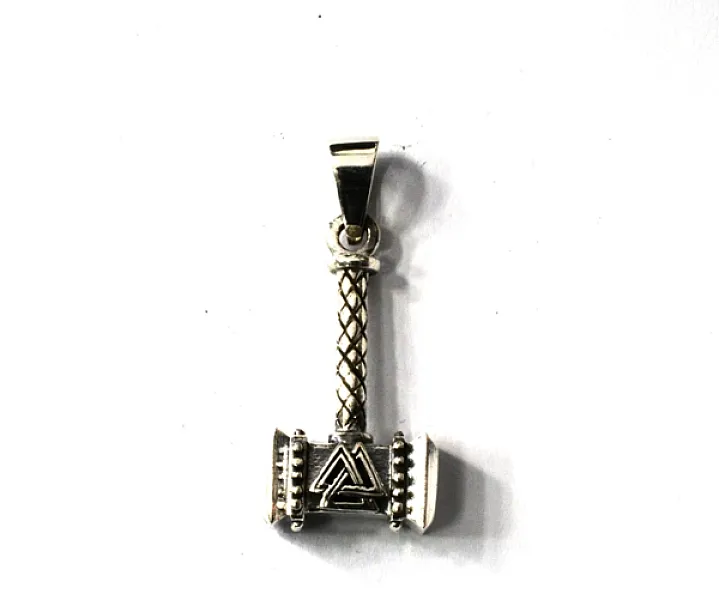 Pandantiv ciocanul lui Thor valknut Argint