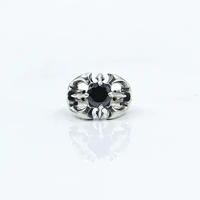 Inel gotic cz.negru Argint - 1