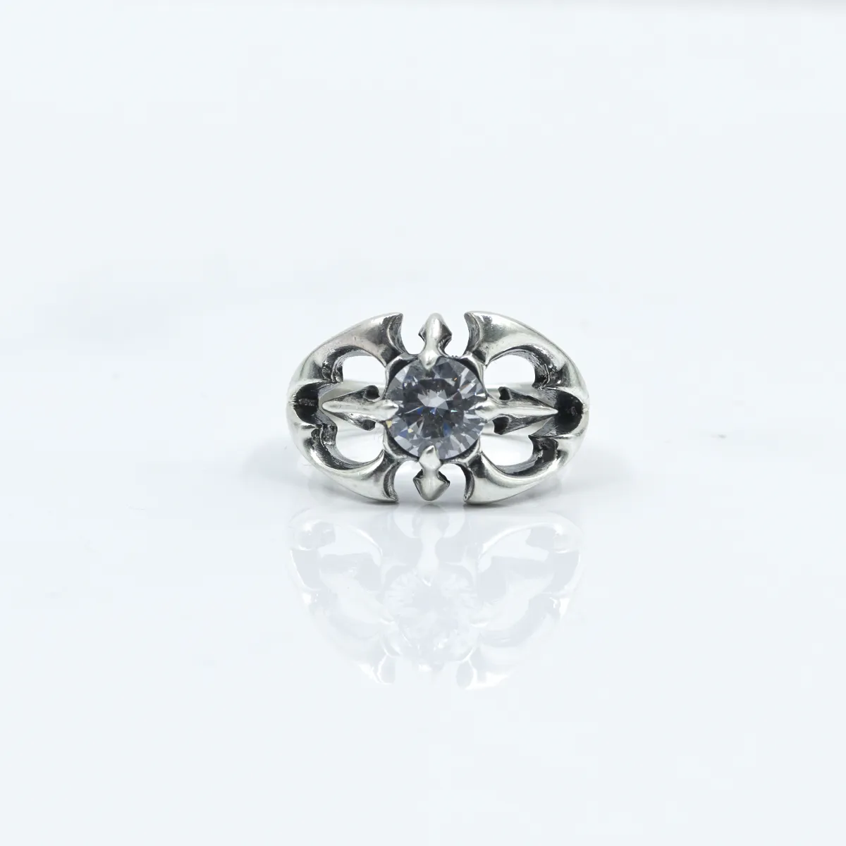 Inel gotic cz.transparent Argint