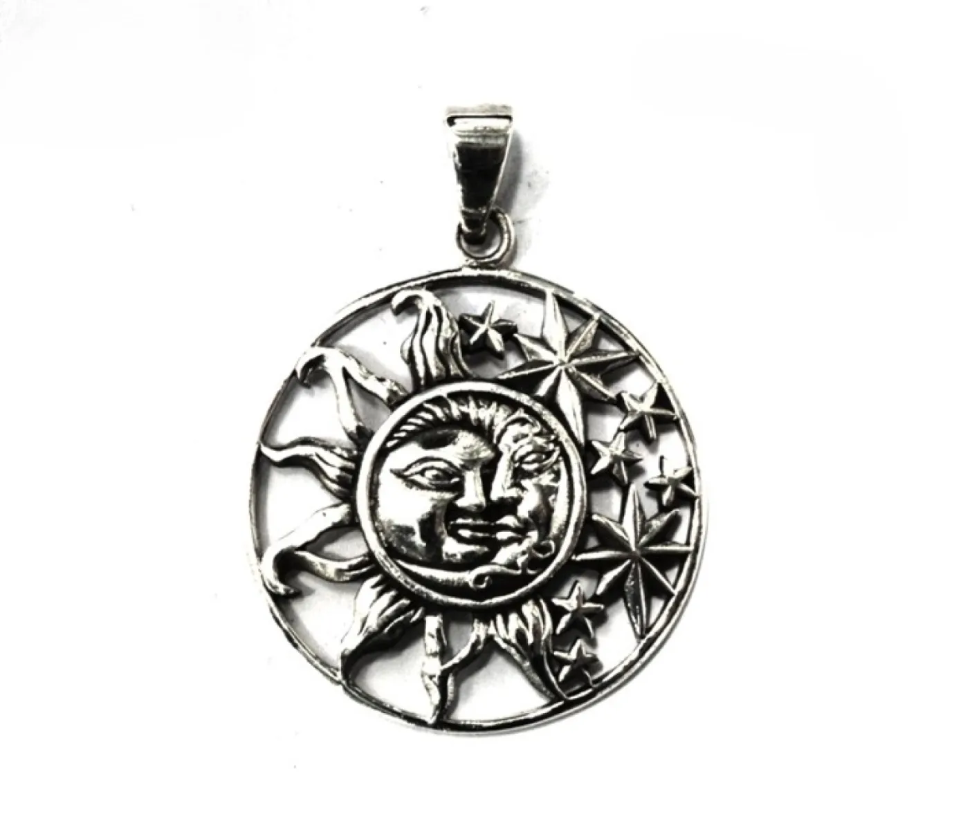 Pandantiv soarele si luna stele Argint
