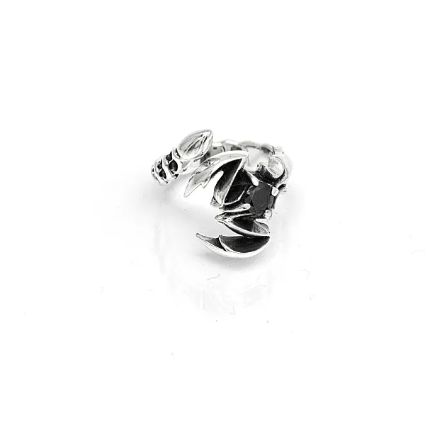 Inel scorpion zirconiu negru Argint
