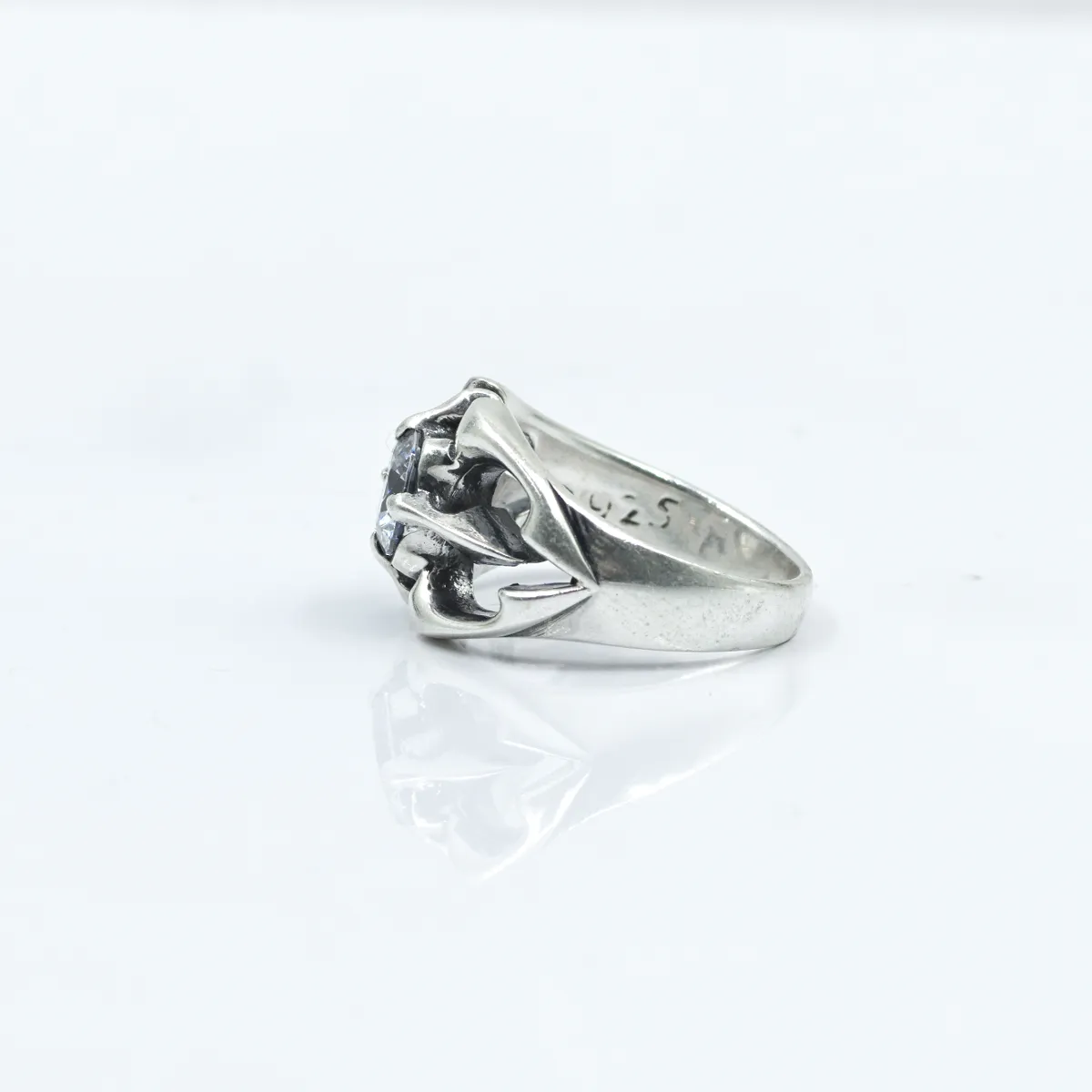 Inel gotic cz.transparent Argint