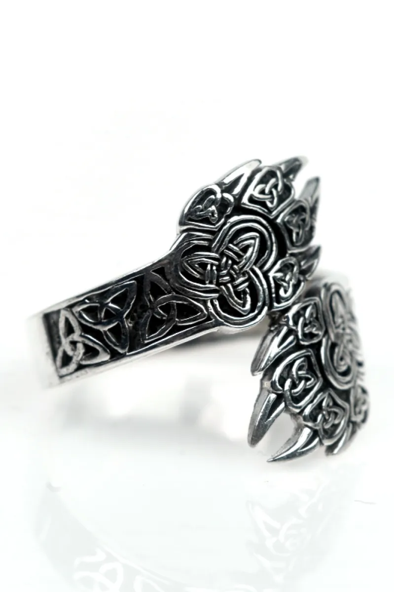 Inel labe de urs triquetra Argint