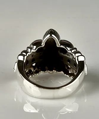 Inel Fleur de Lys mst white Argint - 2