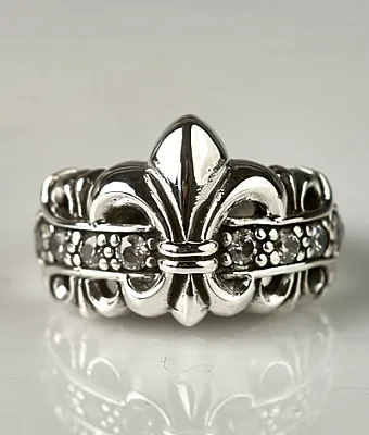 Inel Fleur de Lys mst white Argint - 1