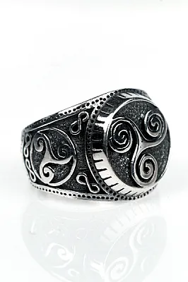 Inel rotund Triskelion l Argint - 3