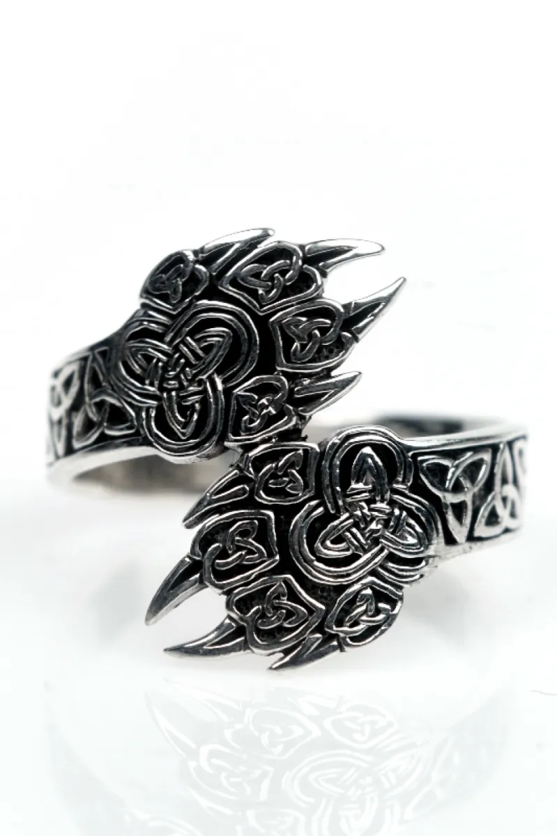 Inel labe de urs triquetra Argint