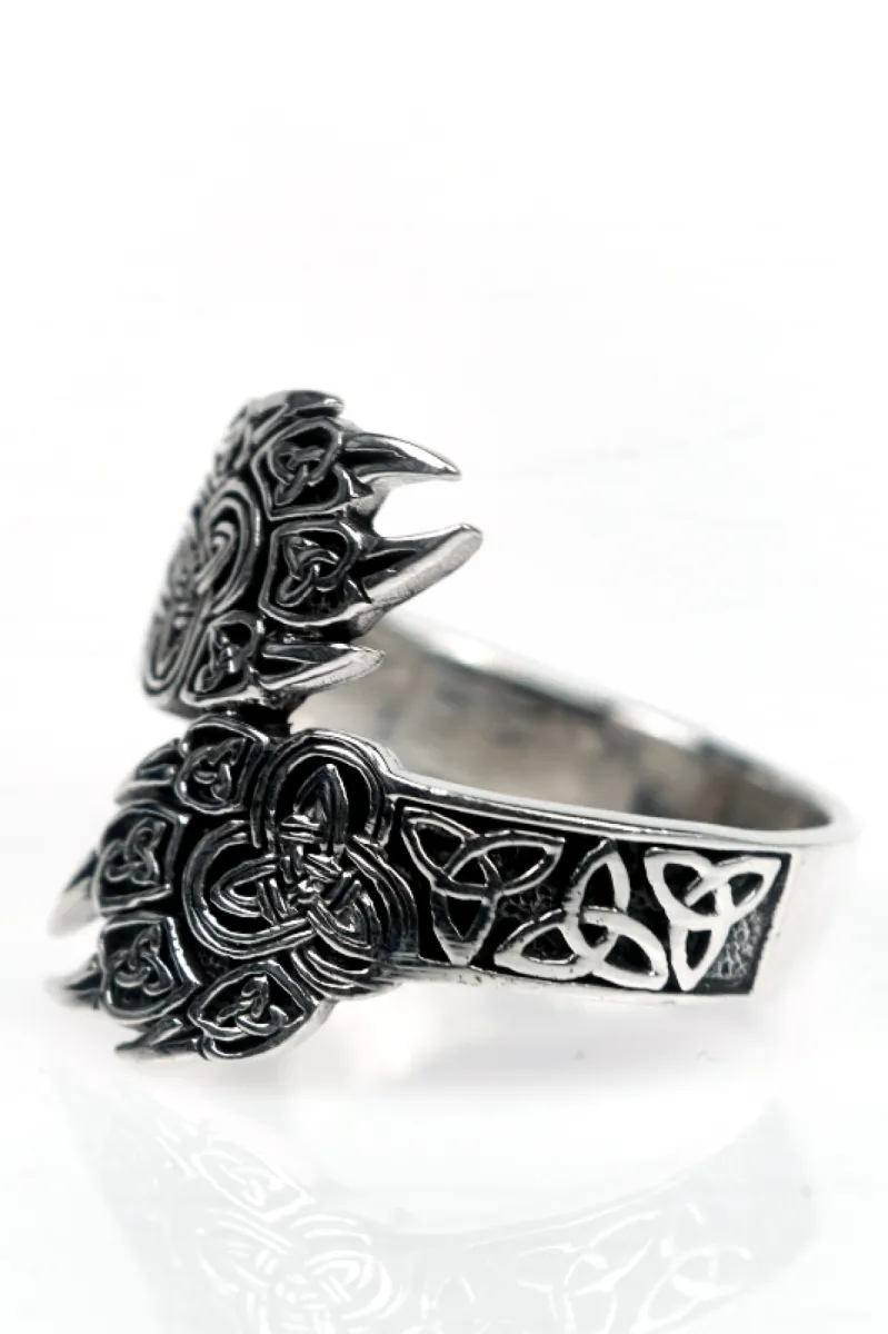 Inel labe de urs triquetra Argint