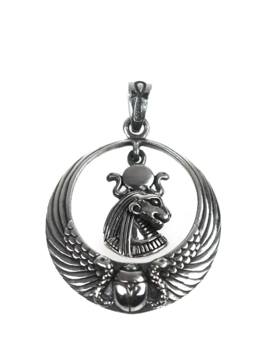 Pandantiv scarabeu inaripat Sekhmet Argint