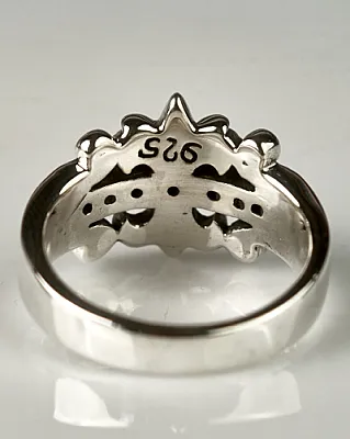 Inel gotic Fleur de Lys white mst Argint - 2