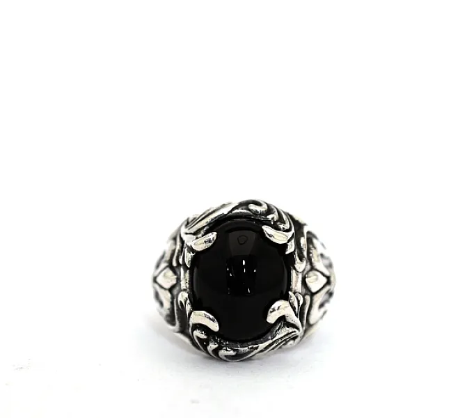 Inel gotic onix crin Argint