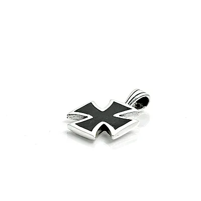 Pandantiv cruce simpla neagra Argint - 2
